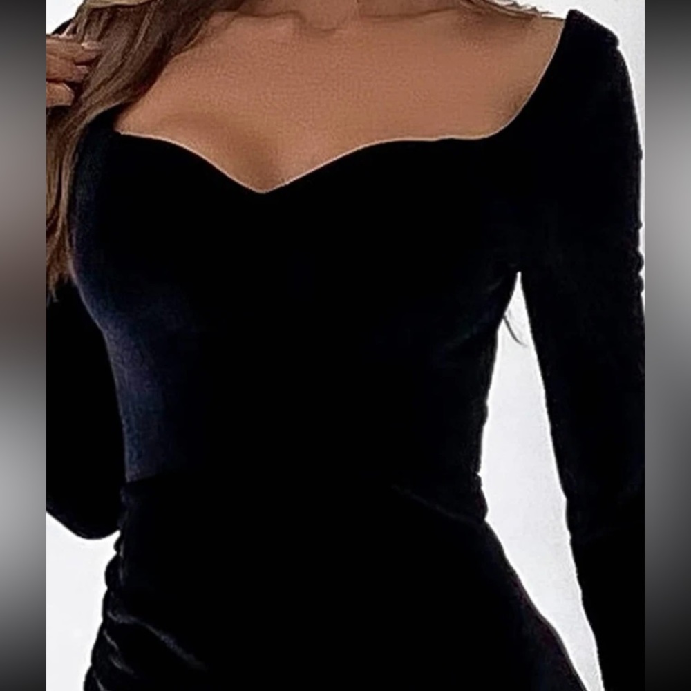 Velvet black Prom Dress - Picture 9 of 11